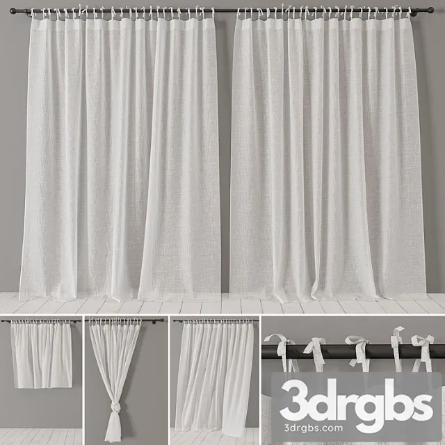 Curtains magic linen 3D Model Free