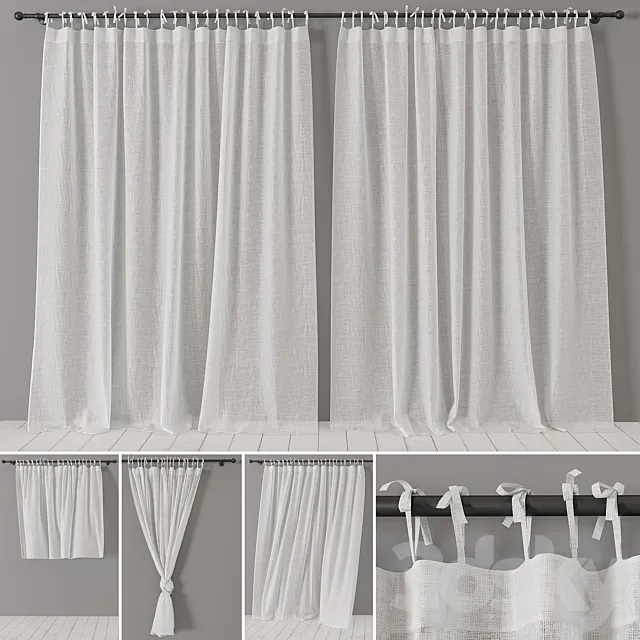 Curtains magic linen 3D Model