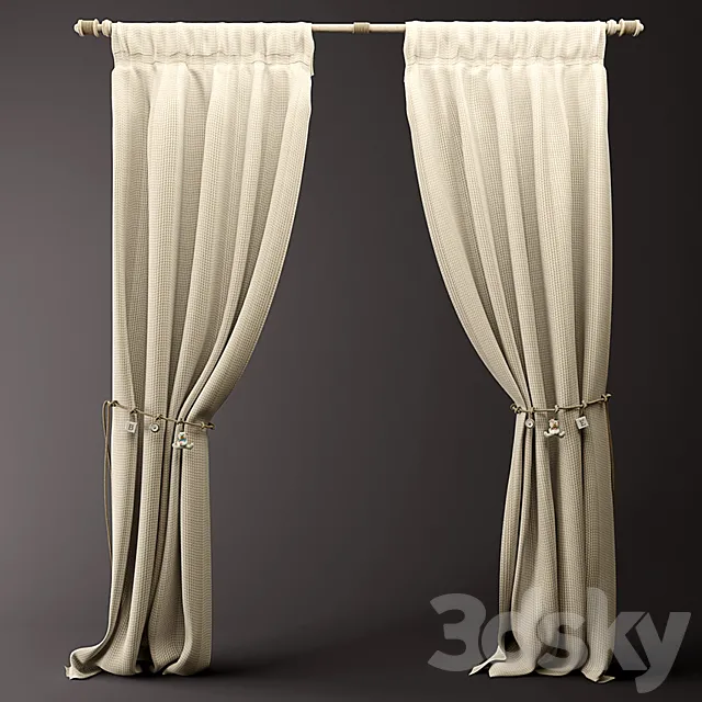 Curtains & rope kids 3D Model