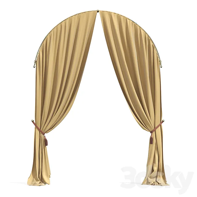 Curtains semicircle 33 3DModel