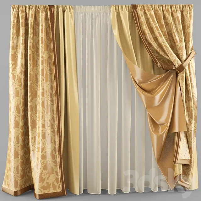 curtains with a veil 3DModel