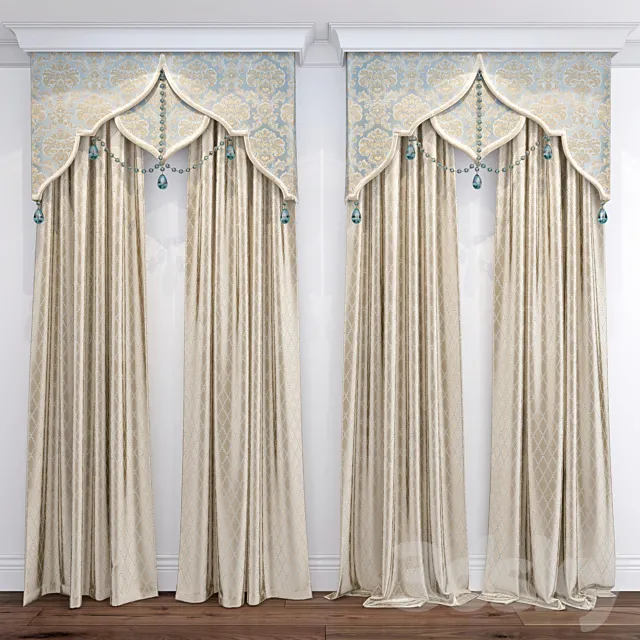 curtains with bandeau 3DModel