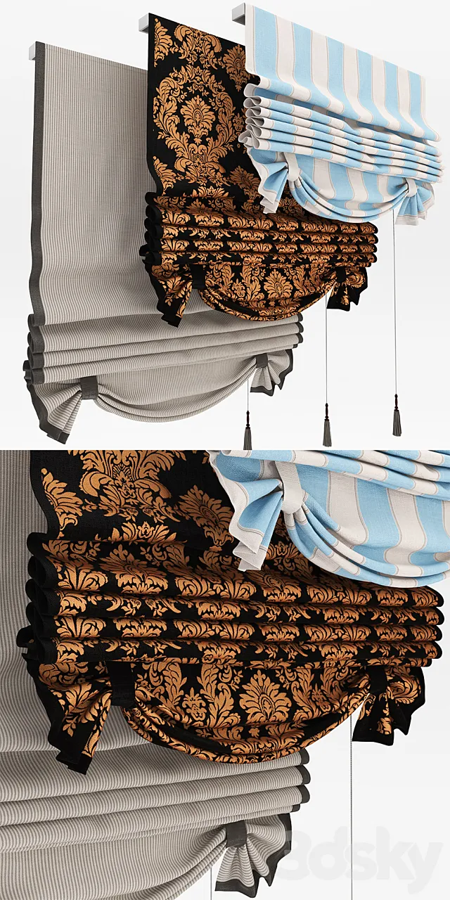 Curtains with pick-up 3DModel