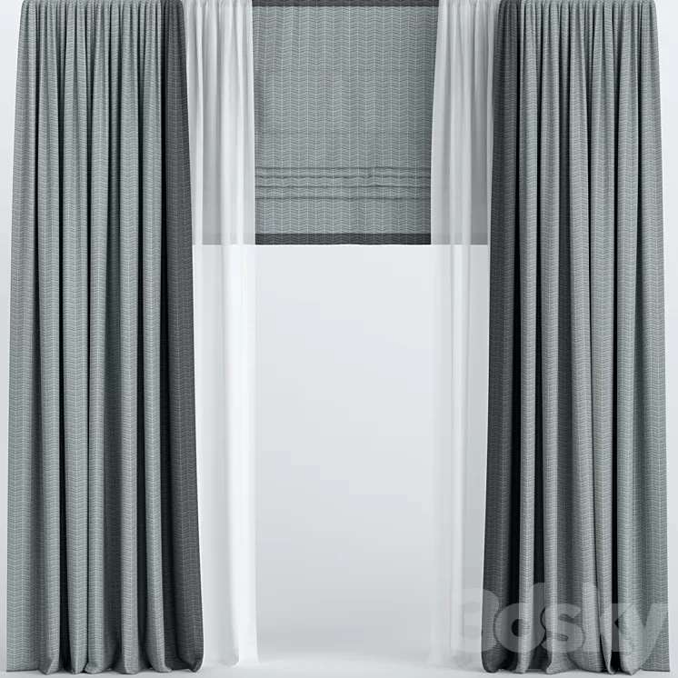 Curtains with Roman and tulle.