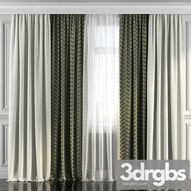 Curtains With Window 185 3D Model Free