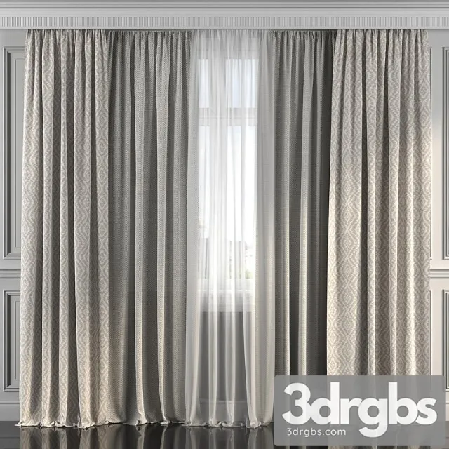 Curtains With Window 190 3D Model Free