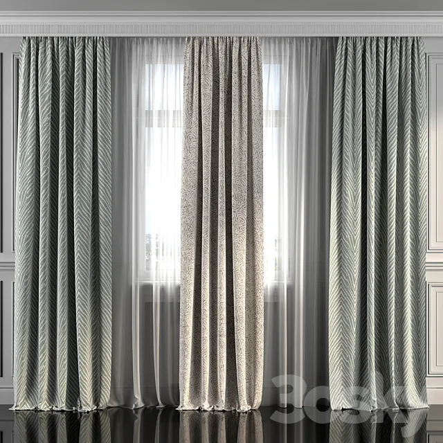 Curtains with window 275 3D Model