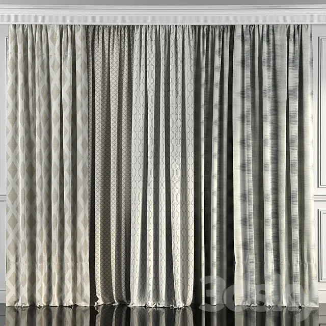 Curtains with window 49 3D Model