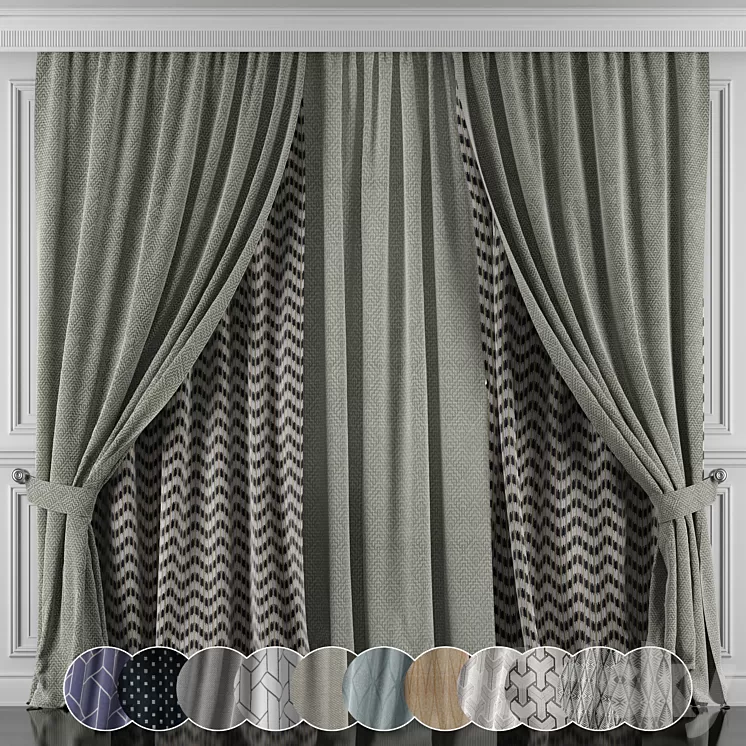 Curtains with window and moldings 426-431