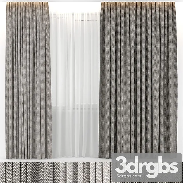 Curtains Wool 3D Model Free