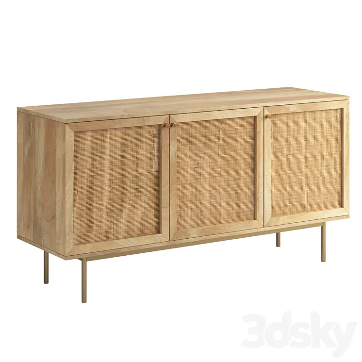 Curtis 3 Door Sideboard 3D Model Free