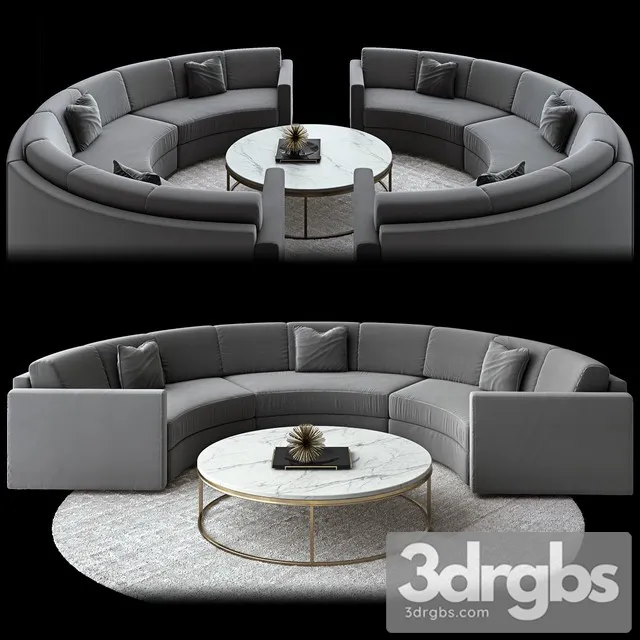 Curve Sofa Coffe Table 3D Model Download