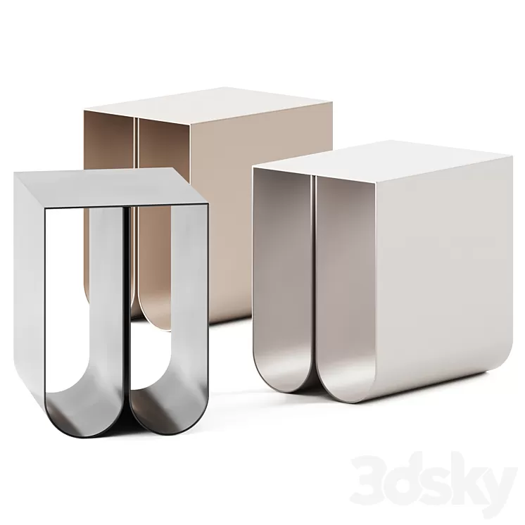 Curved Coffee Table by Kristina Dam Studio / Coffee Table 3D Model
