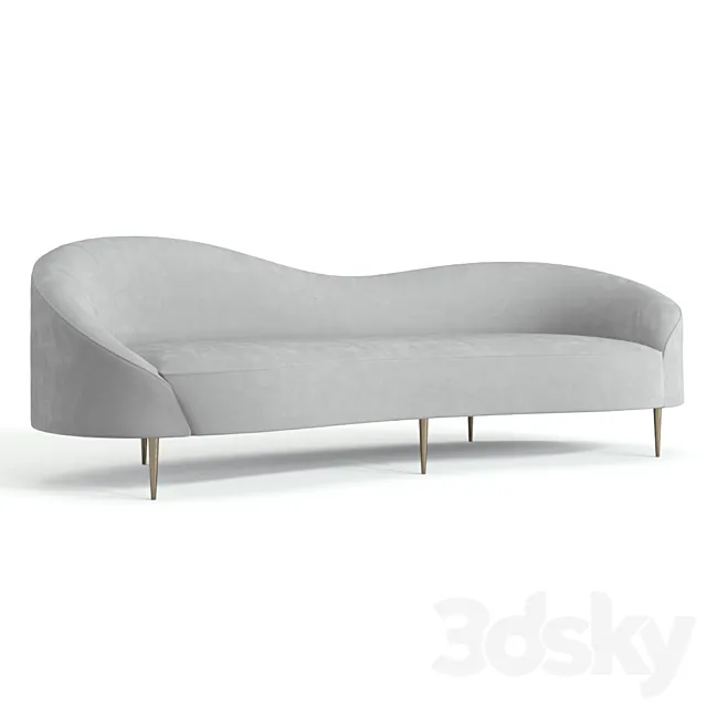 Curvo Light Gray Velvet Sofa Free Download