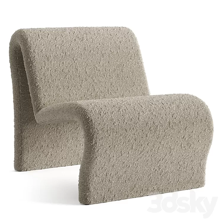 Curvy Sculptural Lounge Chair 3D Model Free