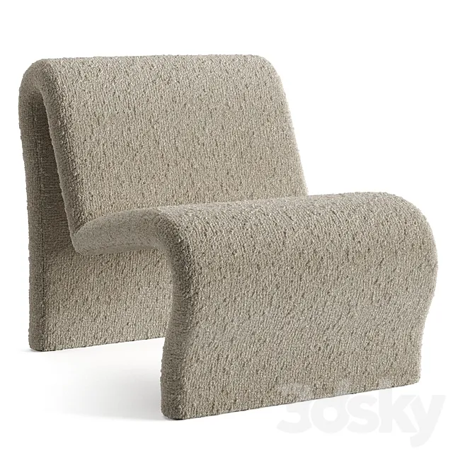 Curvy Sculptural Lounge Chair 3DModel