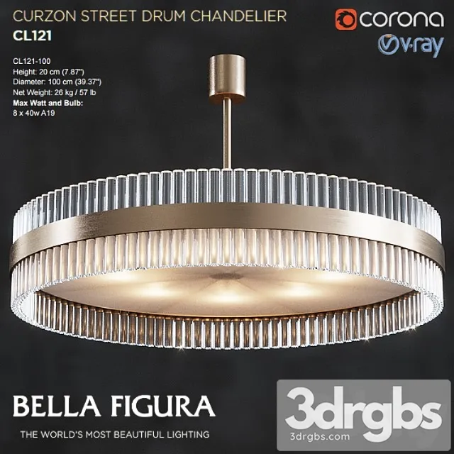 Curzon Street Drum Chandelier Cl121 100 3D Model Free