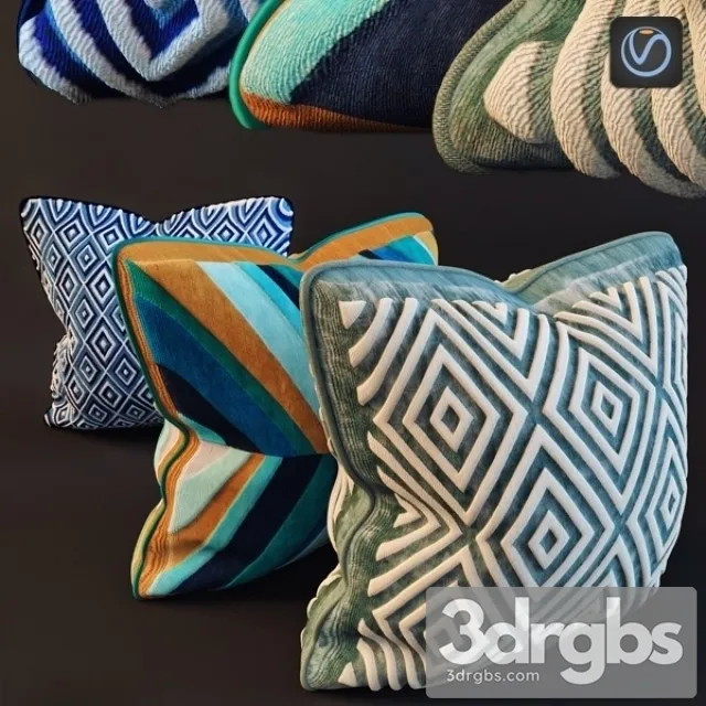 Cushions 1st Set 3D Model Free