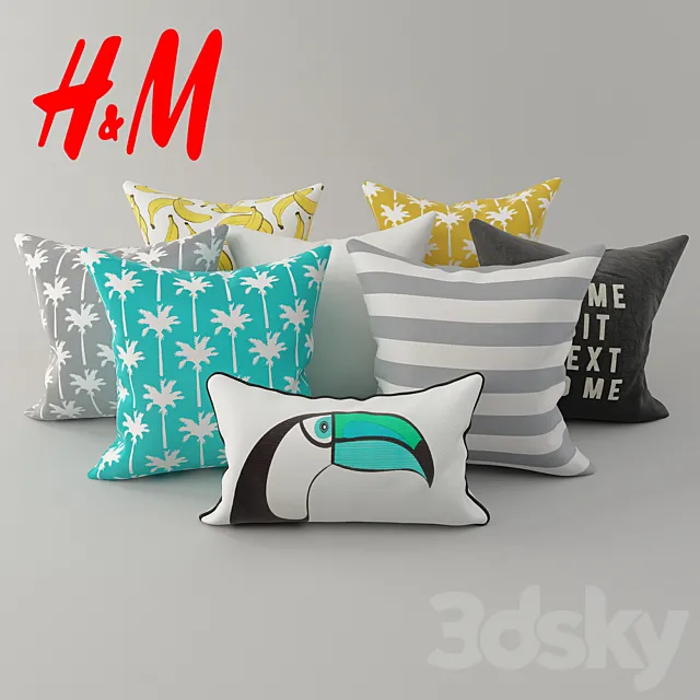 Cushions from H & M Set 3 (tropical) 3DModel