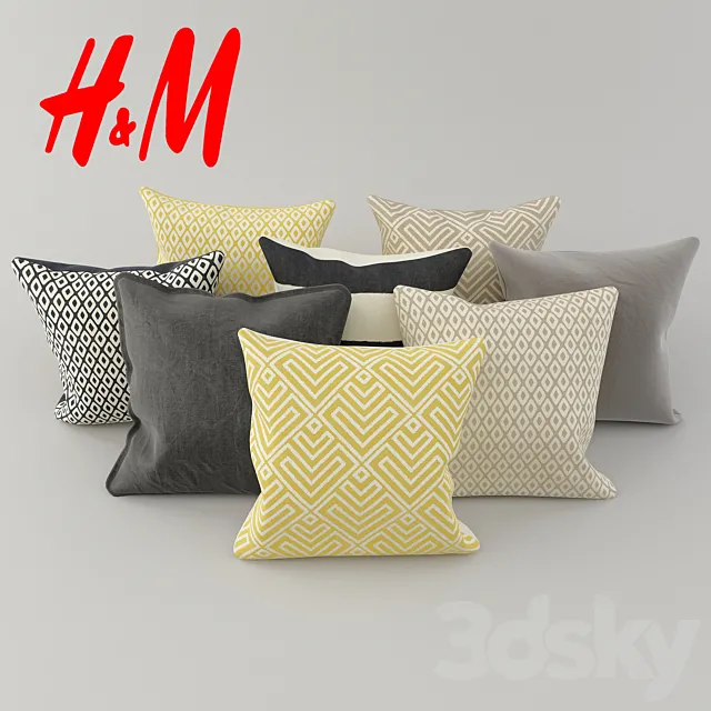 Cushions from H&M Set 1 3DModel