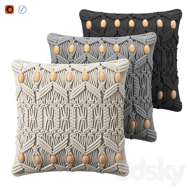 Cushions macrame 3D Model