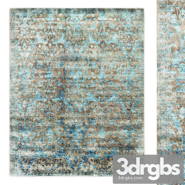 Custom flore hand-knotted rug rh 3D Model Free
