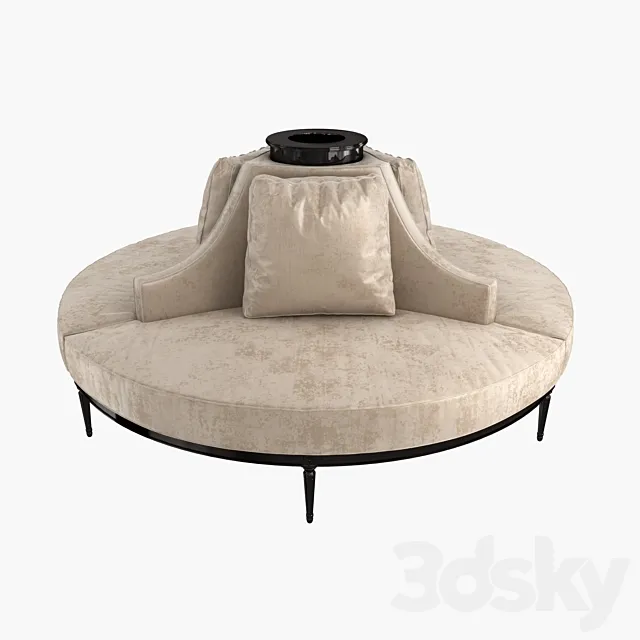 Custom Hand Made Center Round Settee Banquette Sofa 3D Model