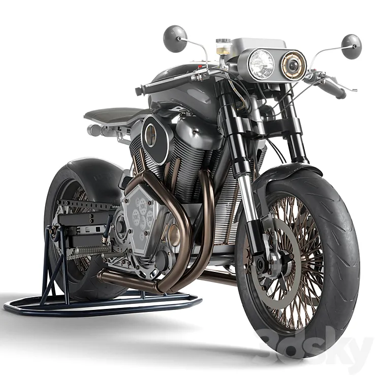 Custom motorcycle 3D Model Free