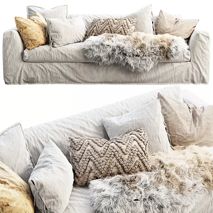 Custom scandinavian sofa 3D Model