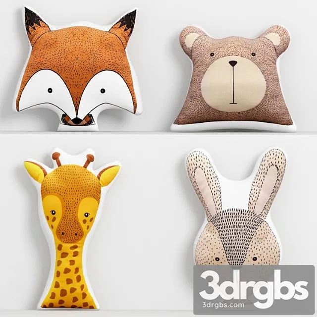 Cute pillows 3D Model Free
