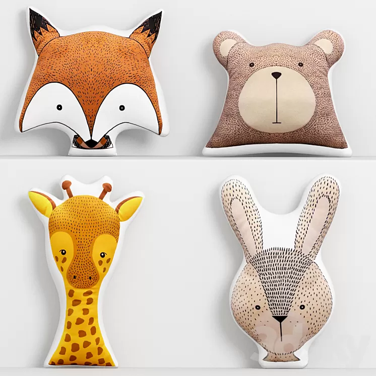 Cute pillows 3D Model