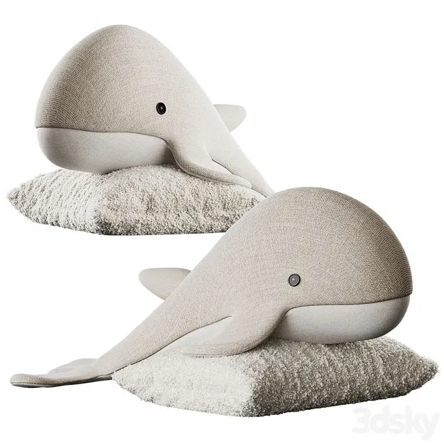 Cute plush whale 3D Model