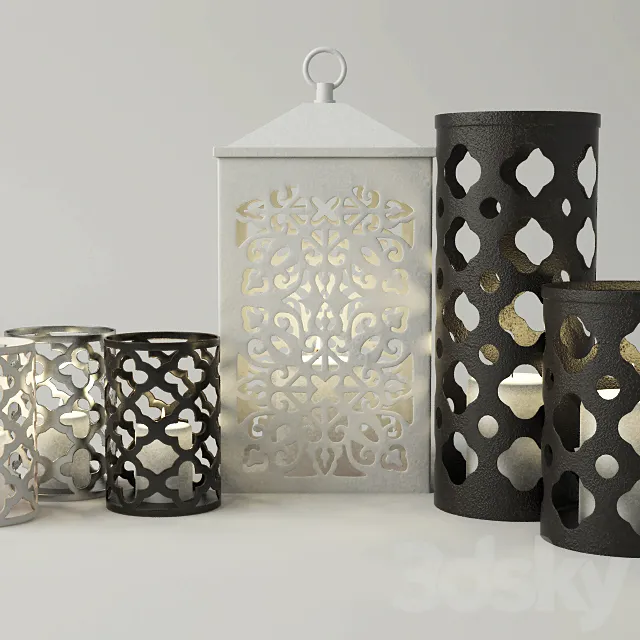 Cutout Candleholders 3D Model
