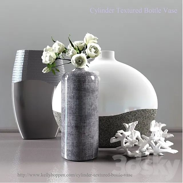 Cylinder Textured Bottle Vase 3DModel