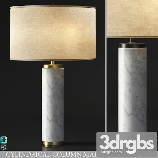 Cylindrical Column Marble Table Lamp Free Download