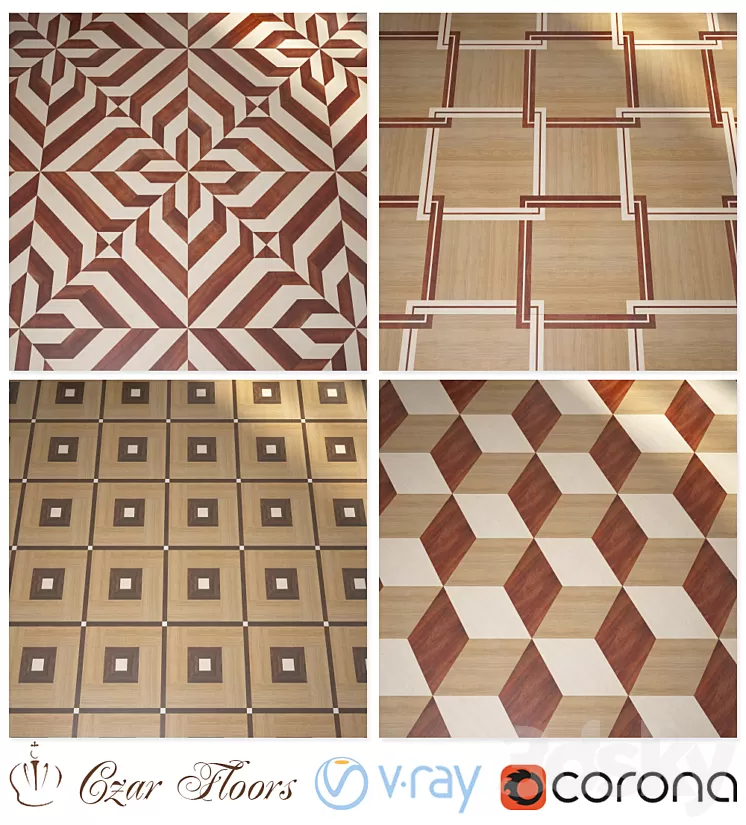 Czare Floors part 1 - art. Mx46 Mx47 Mx48 Mx49 3D Model