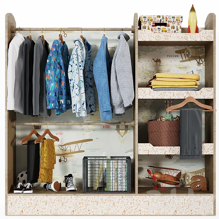 Сhildren's wardrobe 3D Model Free