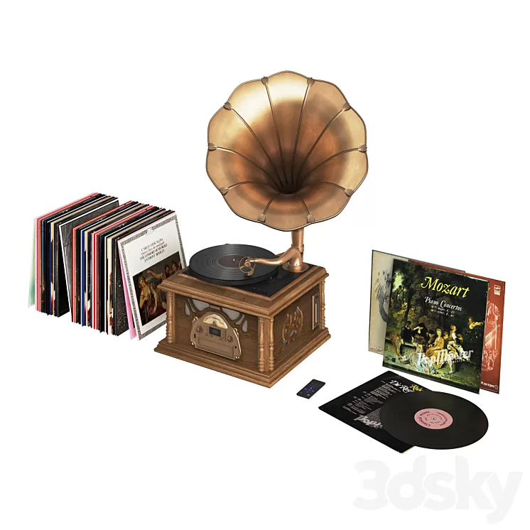 Сlassic Gramophone 3D Model