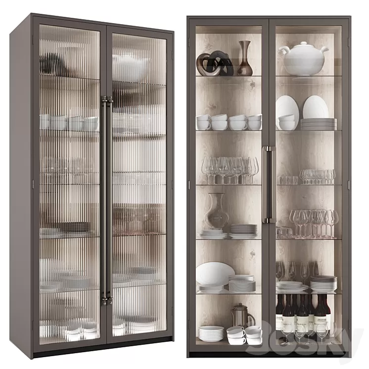 Сupboard with dishes  My Design №1 3D Model