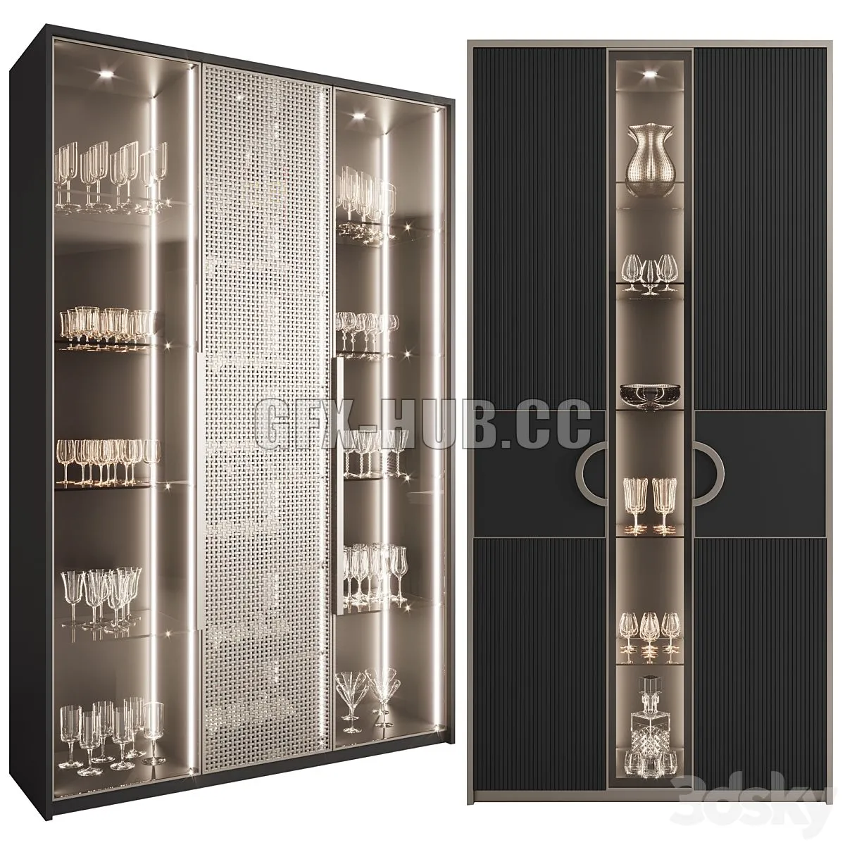 Сupboard with dishes My Design №20 3D Model