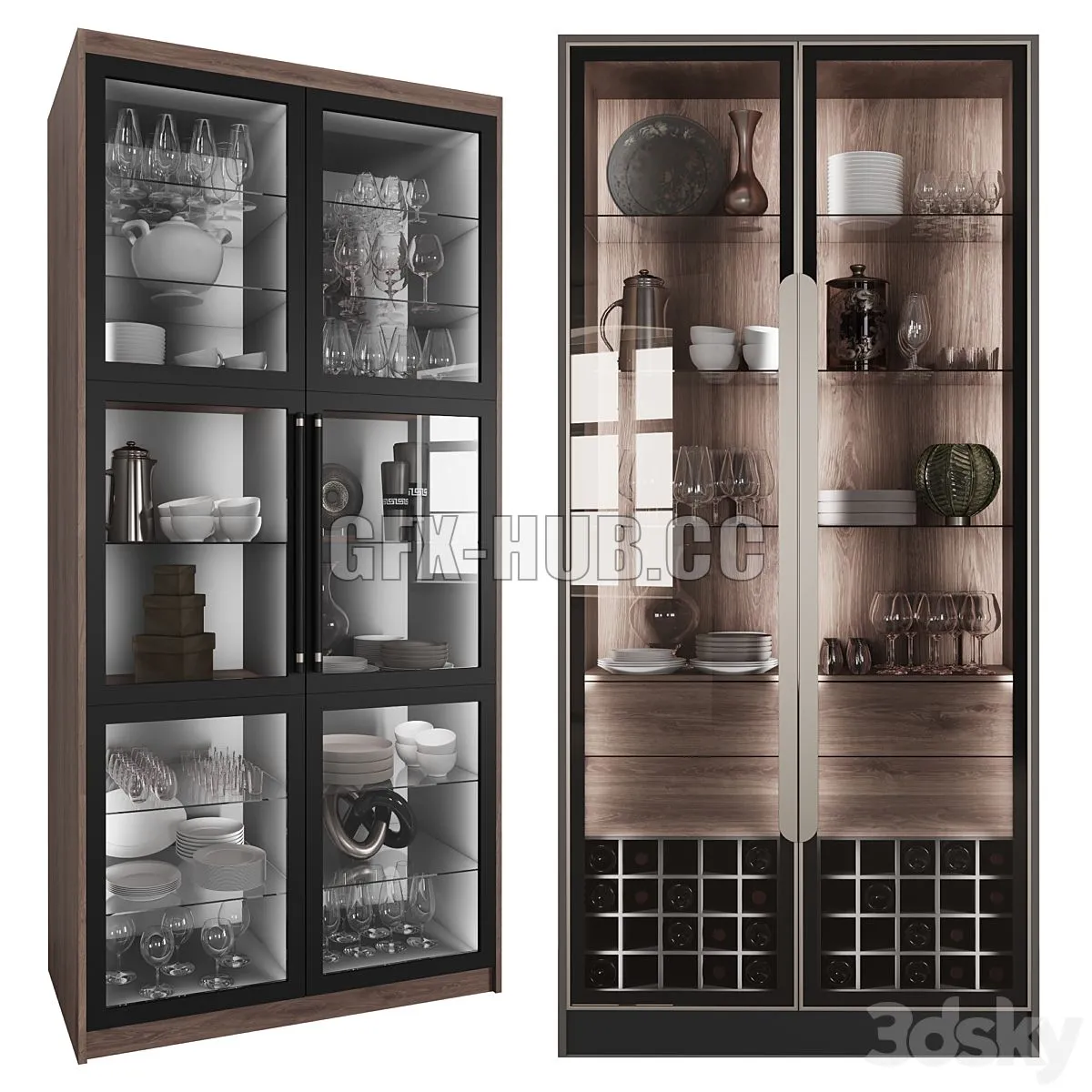 Сupboard with dishes My Design №4 3D Model