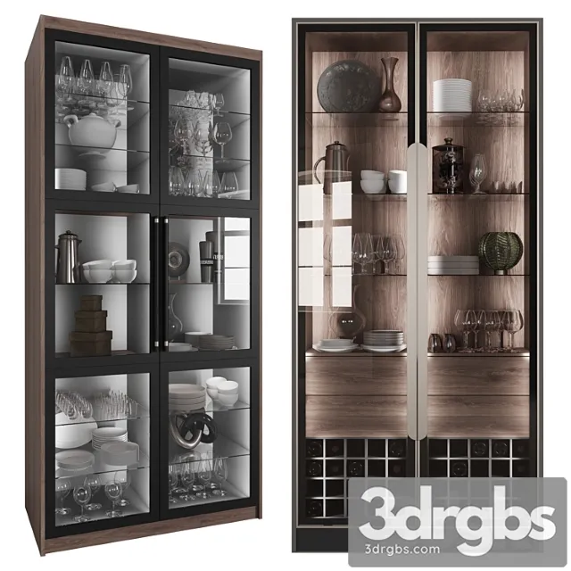 Сupboard with dishes my design №4 3D Model Free