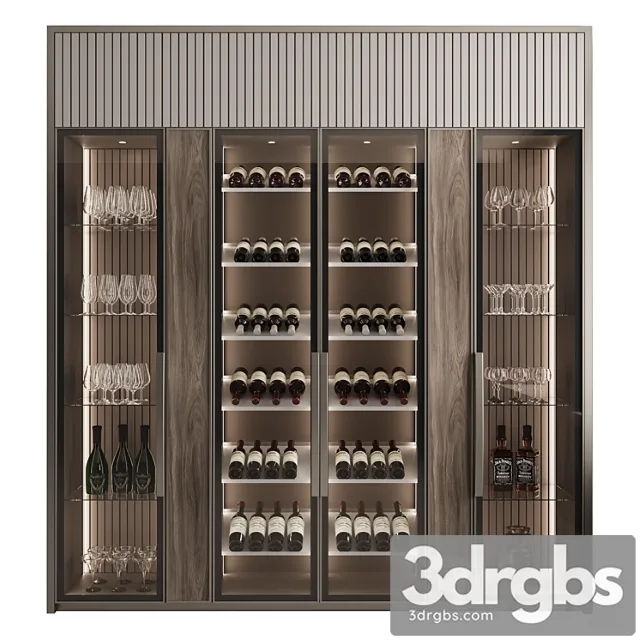 Сupboard With Dishes My Design No 17 3D Model Free