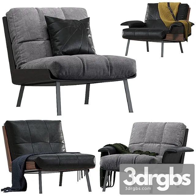 Daiki armchair by minotti 2 version 3D Model Free