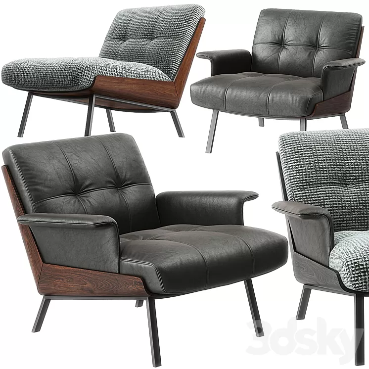 Daiki armchairs by Minotti 3D Model Free