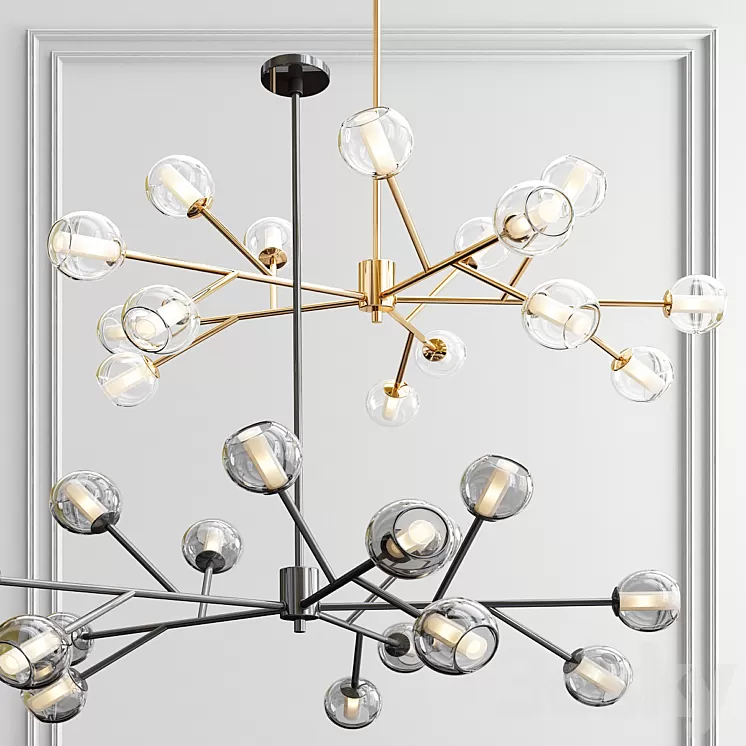 Dainolite horizontal chandelier 3D Model