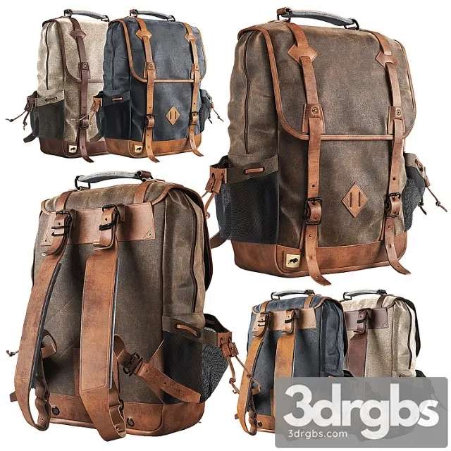 Dakota waxed canvas commuter backpack 3D Model Free
