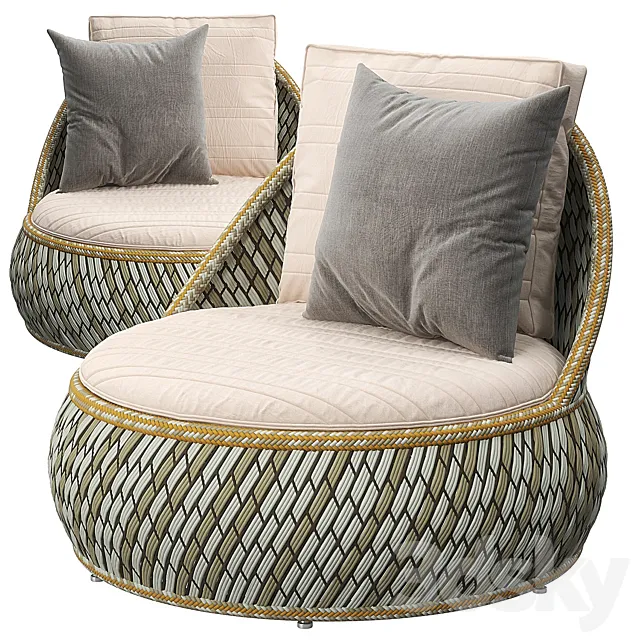 Dala lounge chair by Dedon 3D Model