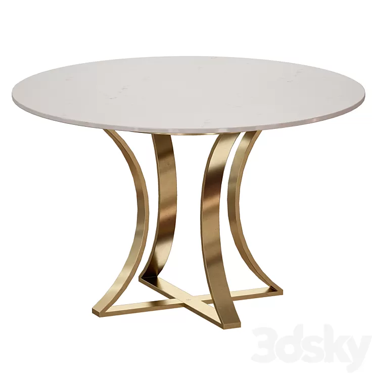 "Damen 48 ""White Marble Top Dining Table (Crate and Barrel)" 3D Model