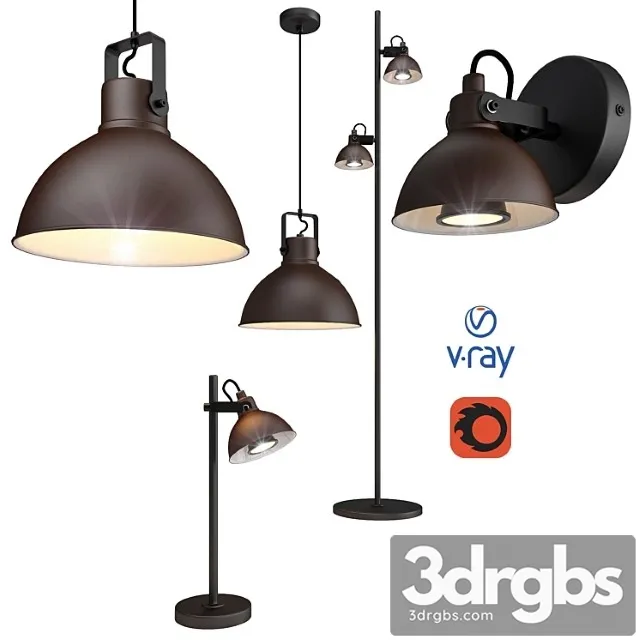 Damian pendant table floor and wall lamps from the company lucide belgium. 3D Model Free